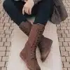 Дамски боси боти Be Lenka Evon в кафяв цвят .Снимка 6