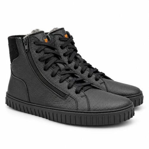Боси ботуши от естествени материали Magical Shoes - Alaskan Evo в черно.