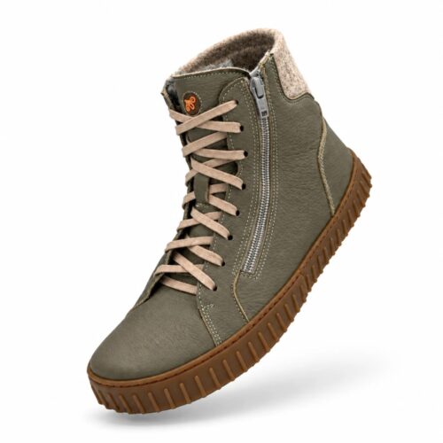 Боси ботуши от естествени материали Magical Shoes - Alaskan Evo в зелено - Khaki.