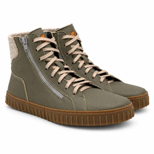 Боси ботуши от естествени материали Magical Shoes - Alaskan Evo в зелено - Khaki.