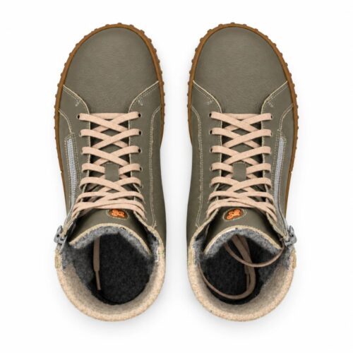 Боси ботуши от естествени материали Magical Shoes - Alaskan Evo в зелено - Khaki.