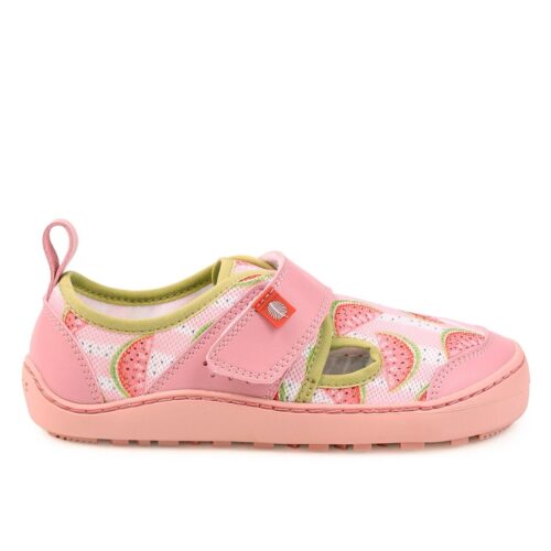 Боси сандали за активни деца Lang.S - Fizz в розово, със свеж принт на диня за лятото.